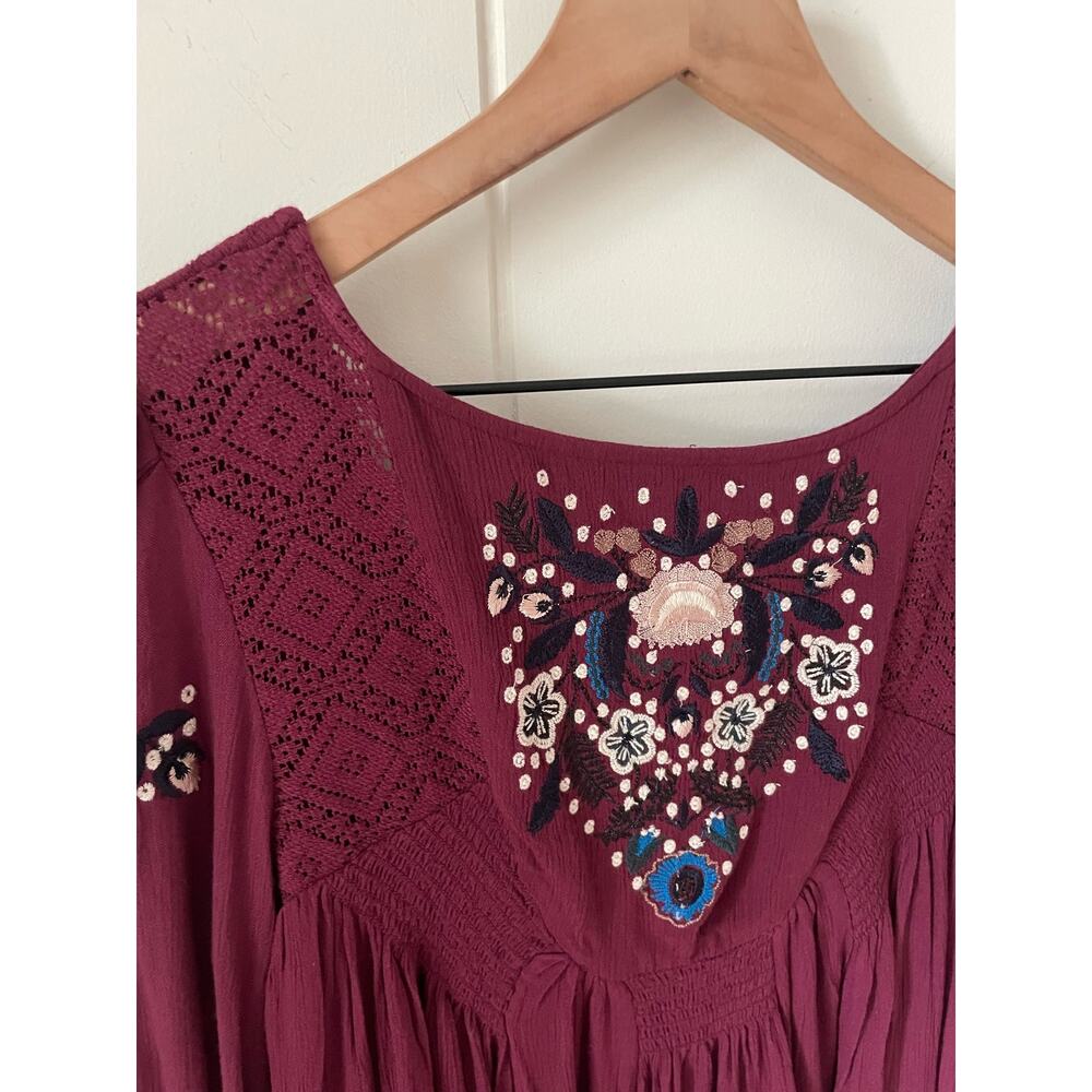 Free People Embroidered Babydoll Dress Boho Cottage - Picture 3 of 8